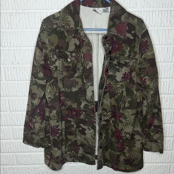 Roaman's Green and Purple Utility Jacket - Picture 1 of 4